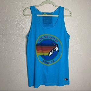 Aviatior nation malibu ca tank top blue